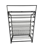 39" Wide Bakery Display Rack Wheels Adjustable Shelves Header Holder Black Stand