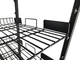 39" Wide Bakery Display Rack Wheels Adjustable Shelves Header Holder Black Stand