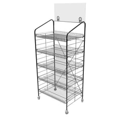 24.8" x 58" x 16.5" Bakery Display Rack w/Wheels