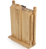 Wood Art Easel for Floor with Storage Compartment, Tilting - Natural 19442