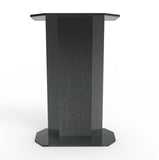 30" Podium for Floor, Large Reading Surface, Open Back with Shelf - Black 19587