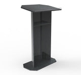 30" Podium for Floor, Large Reading Surface, Open Back with Shelf - Black 19587