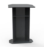 30" Podium for Floor, Large Reading Surface, Open Back with Shelf - Black 19587