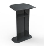 30" Podium for Floor, Large Reading Surface, Open Back with Shelf - Black 19587