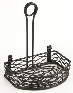 Wire Condiment Caddy w/ Sign Clip - Black 19685