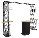 Trade Show Truss Booth with 2 Counters, 2 TV Mounts   Case - Black 19724