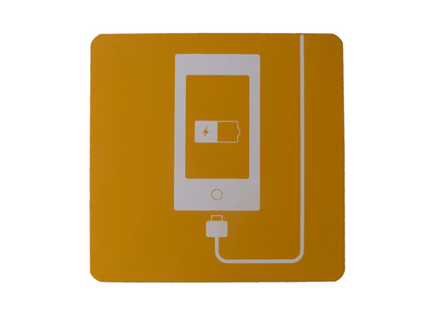 Yellow Cellphone Charger Sign Restaurant Cellphone Charger Sign Restarea Charging Sign 20825ChargerY