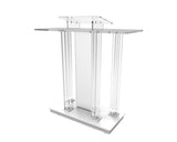 Acrylic Wood MDF Podium W Casters Church Lectern School Pulpit Hostess Desk