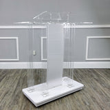 Lighted Clear Acrylic Led Podium Pulpit Wood Lectern Churches Synagogue Temple 21061