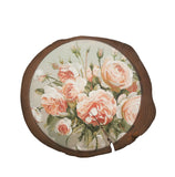 Wood tree slice trunk art wall picture blossom flower rose painting