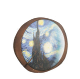 Wood tree slice trunk art wall picture Vincent van Gogh Starry Night Painting