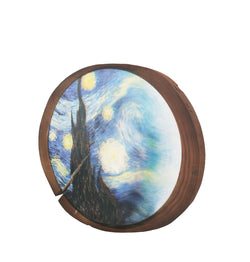 Wood tree slice trunk art wall picture Vincent van Gogh Starry Night Painting