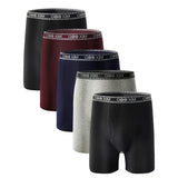 5PK Men's Soft Cotton Boxer Briefs Fly Front Underwear Size: XXL. Fit for waist size: 35.4. 21812-XXL