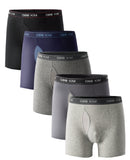 5PK Men's Soft Cotton Boxer Briefs Fly Front Underwear Mesh Fly Pouch Size: XL. Fit for waist size: 32.3 21815-XL