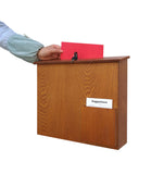 Wood Ballot Box, Collection Donation Charity Suggestion Fund-raising Box Medium Oak MDF 27270