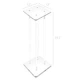 12X12X24" Clear Riser Acrylic Transparent Plexiglass Pedestal Table Display Podium 2X10136-12X12"+4X10135-24"