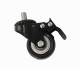 2" M10x15 Threaded Stem PU Wheel Chair Castor Replacement Caster Black 400750-1PK