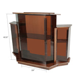 Large Delux Church Pulpit 61" Wide X 24" Deep X 47" Tall Wood Acrylic Preach Lectern Conference Podium Amber Smoked Aged Vintage Look 418