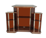 Large Delux Church Pulpit 61" Wide X 24" Deep X 47" Tall Wood Acrylic Preach Lectern Conference Podium Amber Smoked Aged Vintage Look 418