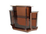 Large Delux Church Pulpit 61" Wide X 24" Deep X 47" Tall Wood Acrylic Preach Lectern Conference Podium Amber Smoked Aged Vintage Look 418