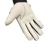 Golf Gloves Pair White Genuie Leather Medium Embroidered Random Number