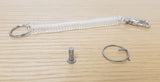 LABOR SAVER TETHER, 4" CURLY CORD W/SNAP, KEY RING, CLEVIS PIN 700203