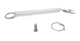 LABOR SAVER TETHER, 4" CURLY CORD W/SNAP, KEY RING, CLEVIS PIN 700203